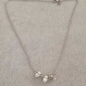 Rebecca Minkoff Elegant Silver Necklace with Crystal Accents